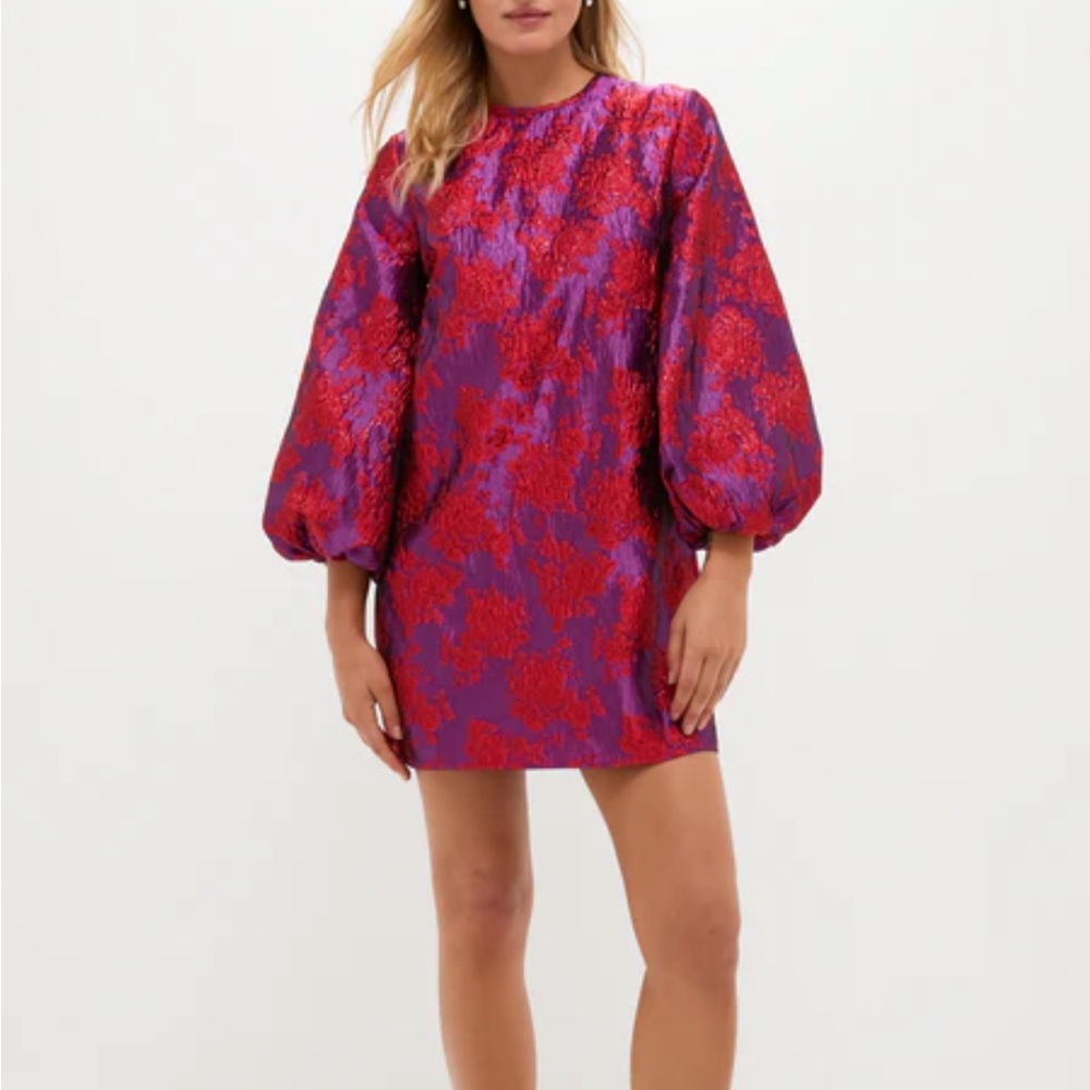 Tuckernuck & Hyacinth House Red & Purple Jacquard Mini Dress- NWT IN PACKAGING